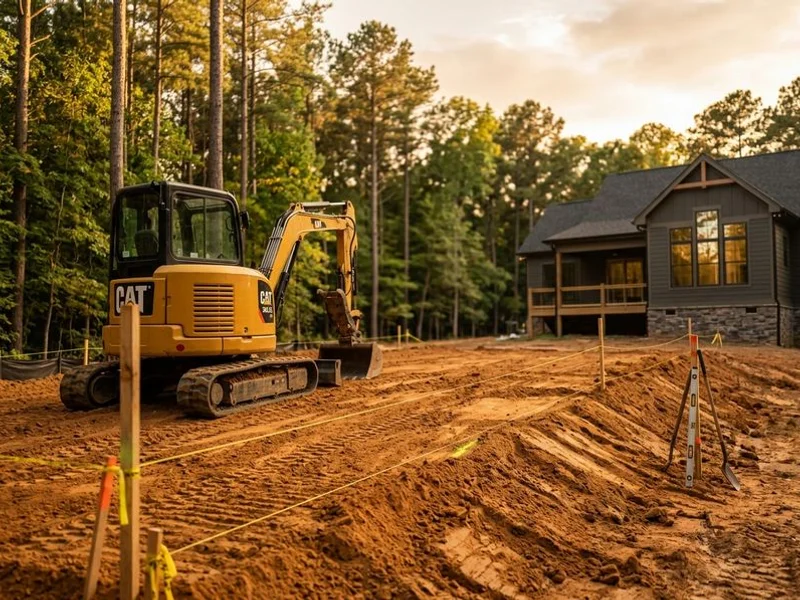 Professional property grading on Raleigh residential lot